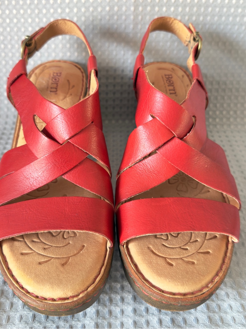 Born Women's Leather Strappy Slingback Comfort Sandals Size11M Handmade Boho New